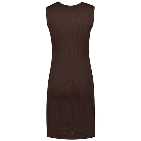 Superdry Rib Bodycon ærmeløs Kort Kjole Brun XS Kvinde
