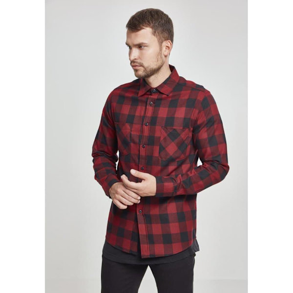 Urban Classics Basic Flannelskjorte Sort L Mand