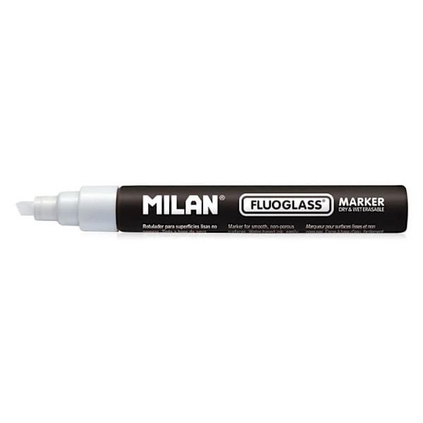 Milan Display Box Markörer Mejselspets 12 Fluoglass 2 4 Mm Vit Färg Vit