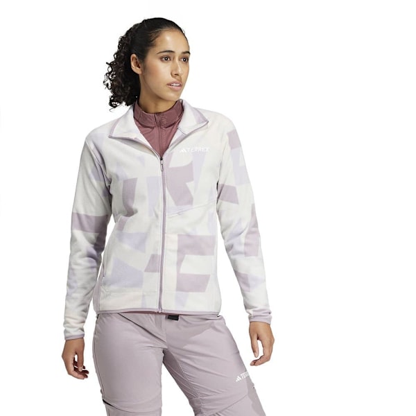 Adidas Terrex Multi Printed Fleecejacka Med Dragkedja Vit M Kvinna