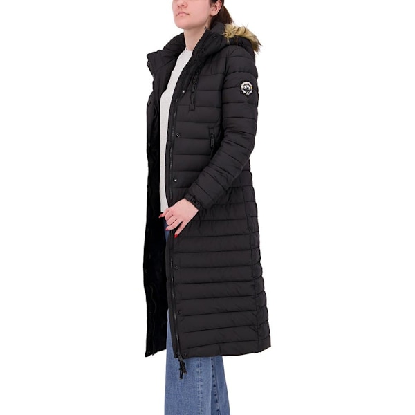 Superdry Jakke Super Long Line Fuji Sort XS Kvinde