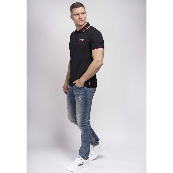 Lonsdale Kortærmet Polo Lion Sort M Mand