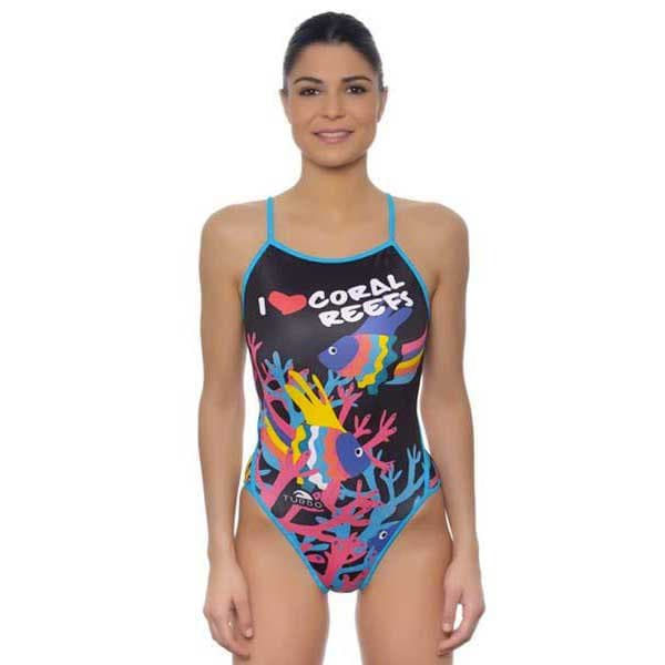 Turbo Badedragt Coral Reeps Sort 2XL Kvinde