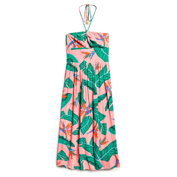 Superdry Cut Out ærmeløs Midikjole Rosa XS Kvinde