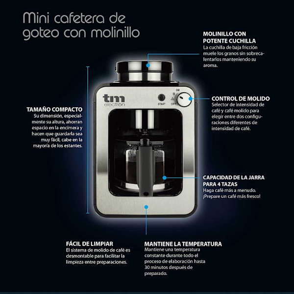 Tm Electron Mini Drip Kaffebryggare Tmpcf020s Silver One Size / EU Plug