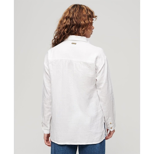 Superdry Longline Skjorte Med Lange ærmer Hvid XS Kvinde