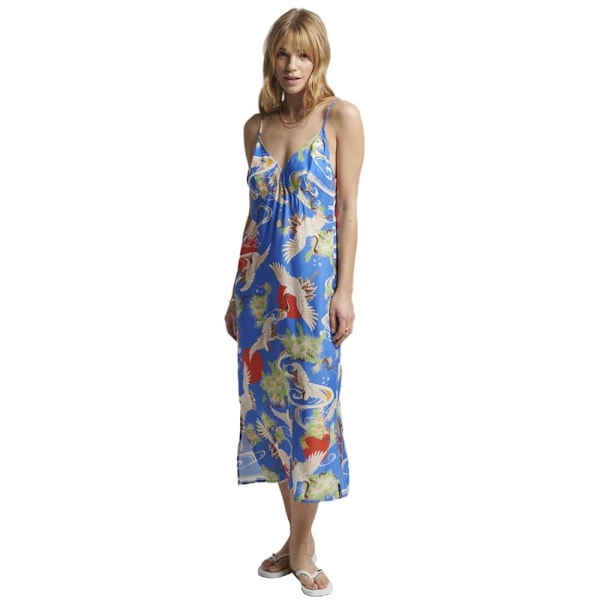 Superdry Kjole Vintage Midi Slip Blå M Kvinde