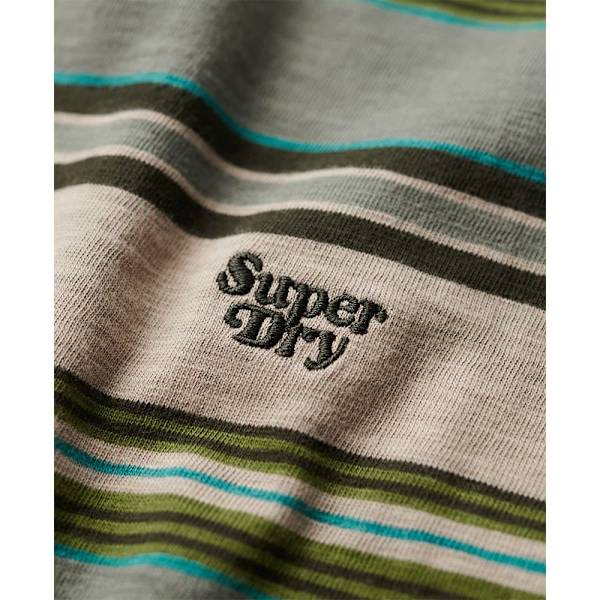 Superdry Relaxed Fit Stripe T-shirt Med Korta ärmar Grönt S Man
