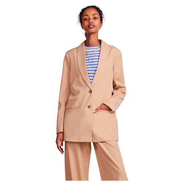 Pieces Bleiseri Size Loose Beige XS Nainen