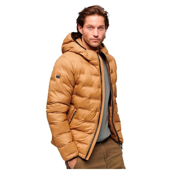 Superdry Pufferjacka Short Quilted Brun M Man