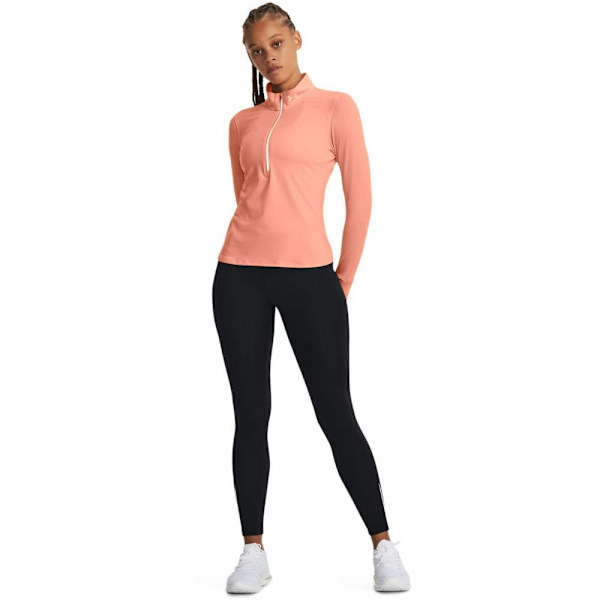 Under Armour T-shirt Med Halv Lynlås Qualifier Run Orange S Kvinde