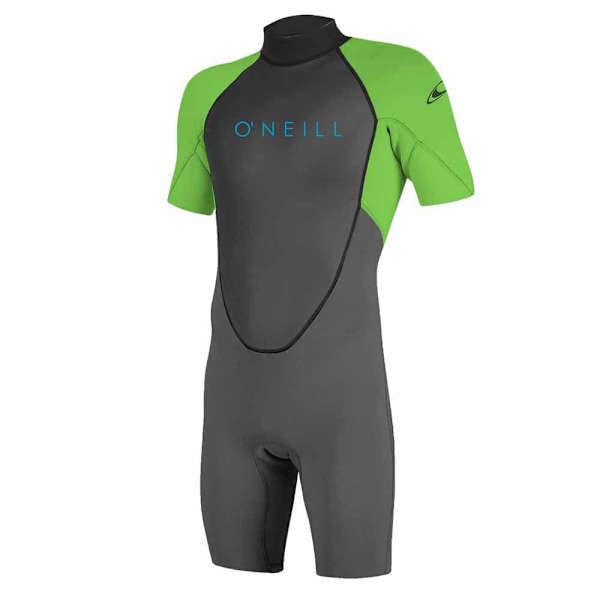 O´neill Wetsuits Ungdom Kortærmet Neoprendragt Med Lynlås Bagpå Reactor-2 2 Mm Grøn,Grå 14