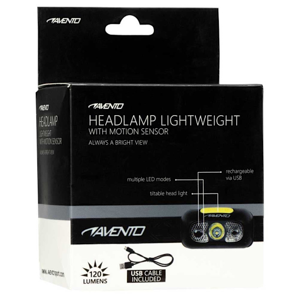 Avento Forlygte Motion Sensor Rechargeable Light Søvfarvet 260 Lumens