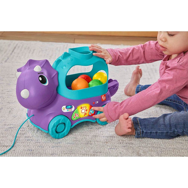 Fisher Price Træk Toy Dinosaur Educational Game Gylden