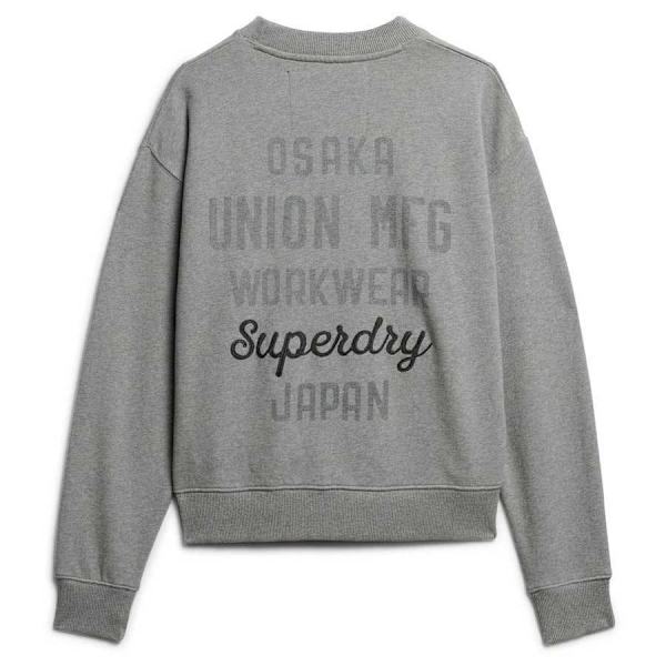 Superdry Workwear Embroiderer Loose Tröja Grå S Kvinna