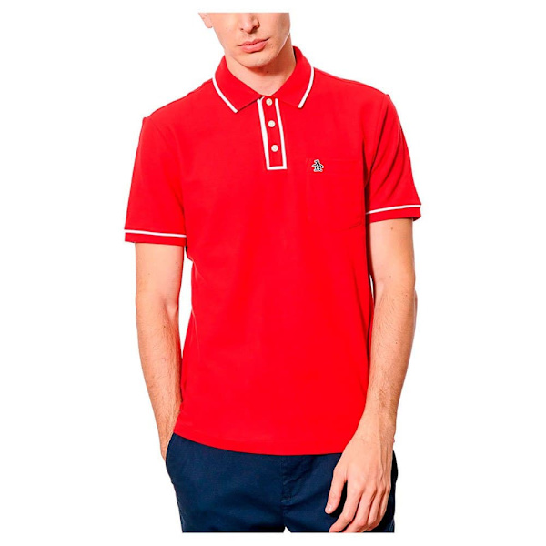 Original Penguin Earl Organic Pique Lyhythihainen Pikeepaita Punainen L Mies