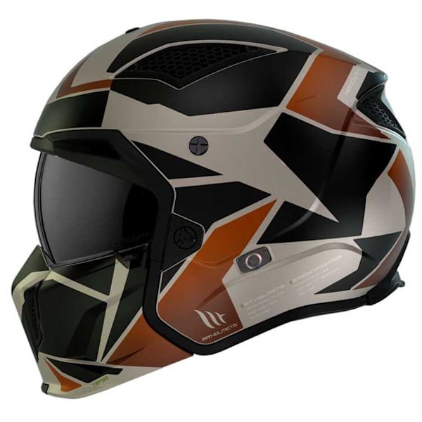 Mt Helmets Konvertibel Hjelm Streetfighter Sv S P1r Beige,Sort M