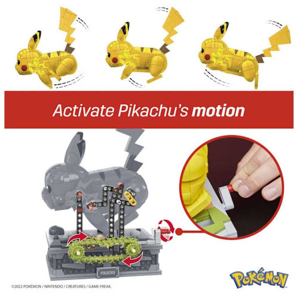 Mega Construx Motion Pikachu Byggset Byggleksaker För Barn Och Samlare Pokémon Gul 12 Years