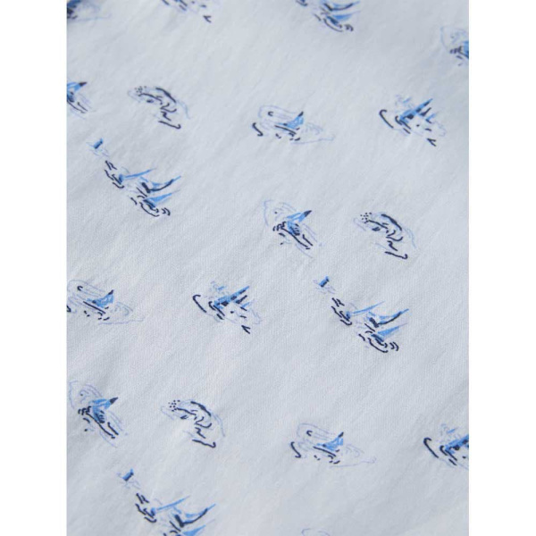 Scotch & Soda Allover Print Skjorte Med Lange ærmer Blå M Mand