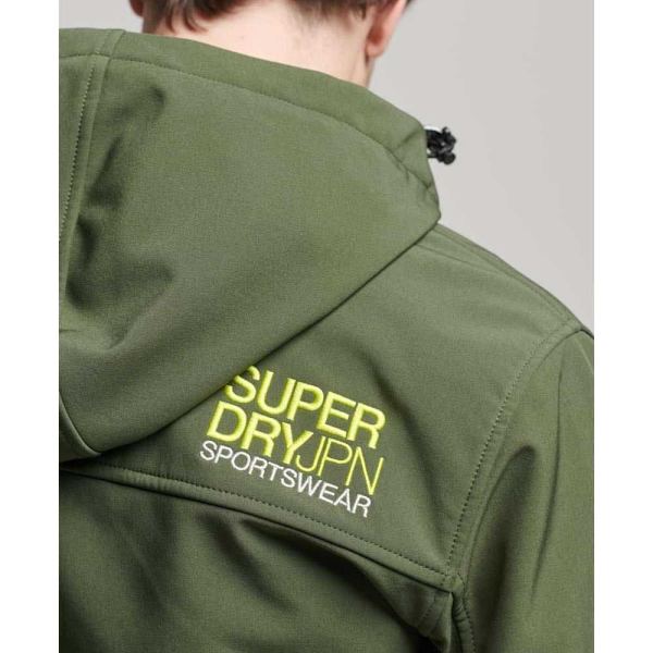 Superdry Täysi Vetoketjullinen Sadetakki Soft Shell Vihreä S Mies