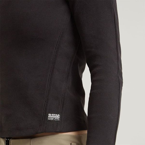 G-star Asymmetric T-shirt Med Lange ærmer Sort S Kvinde