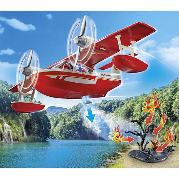Playmobil Brandbekämpningsplan Med Släckningsfunktion Konstruktionsspel