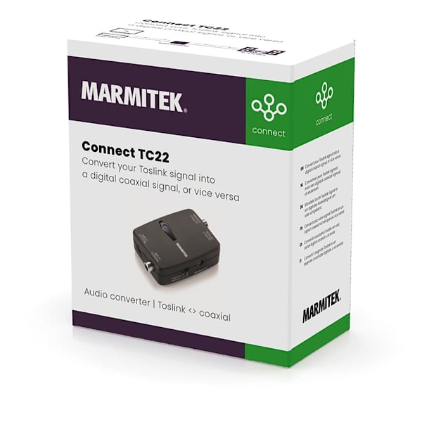 Marmitek Connect Tc22 Audio Converter Toslink Coaxial Musta