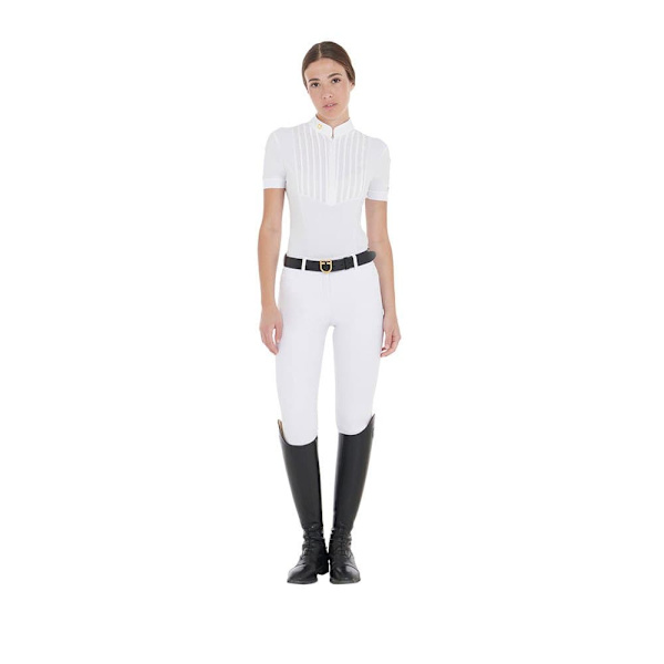 Equestro Fit Pleated Cotton Lyhythihainen Pikeepaita  M