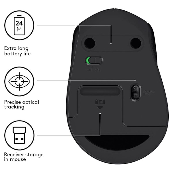 Logitech Trådløs Mus M330 Sort