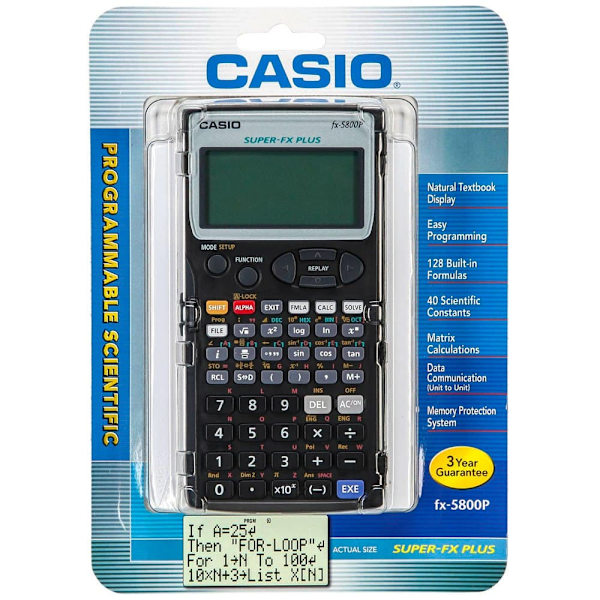 Casio Lommeregner Fx 5800 P Sort Sort