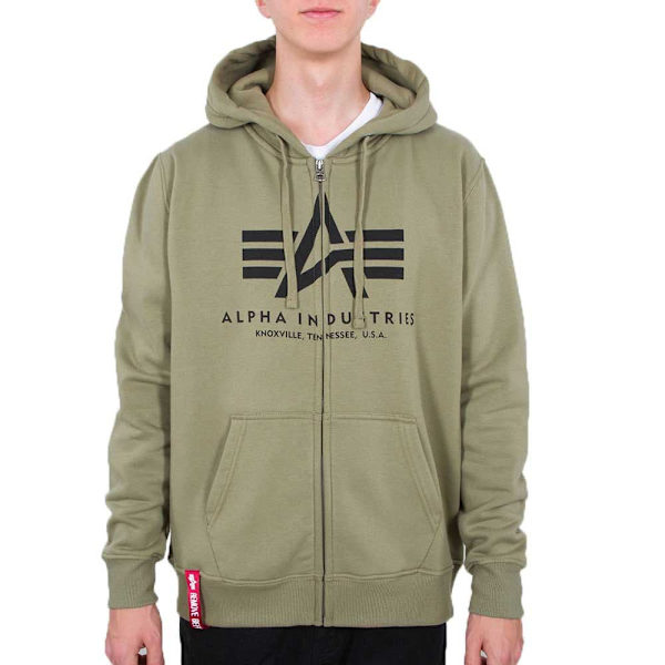 Alpha Industries Basic Sweatshirt Med Lynlås Grøn M Mand