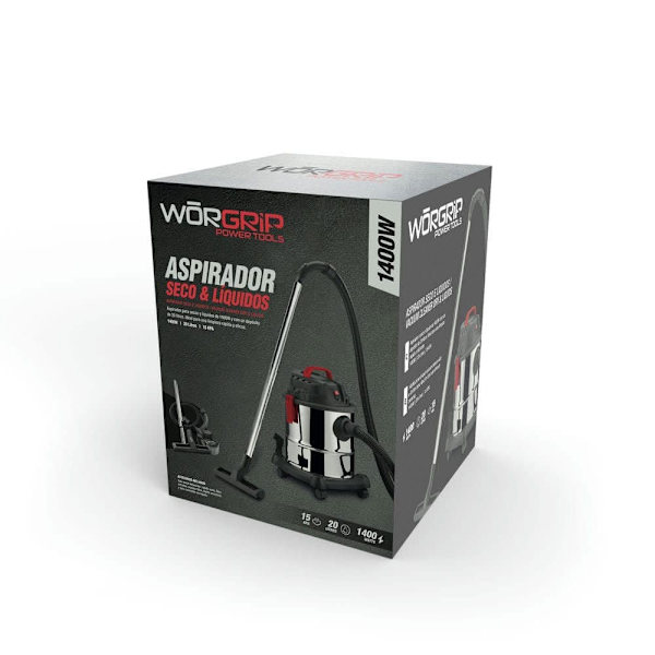 Worgrip Våt-/torrdammsugare 20l 1400w