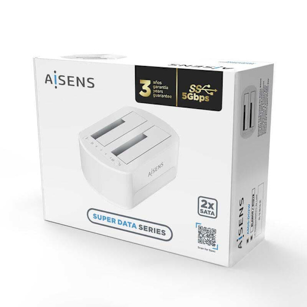 Aisens Dockningsstation För Hårddisk/ssd Asds-d02w Silver