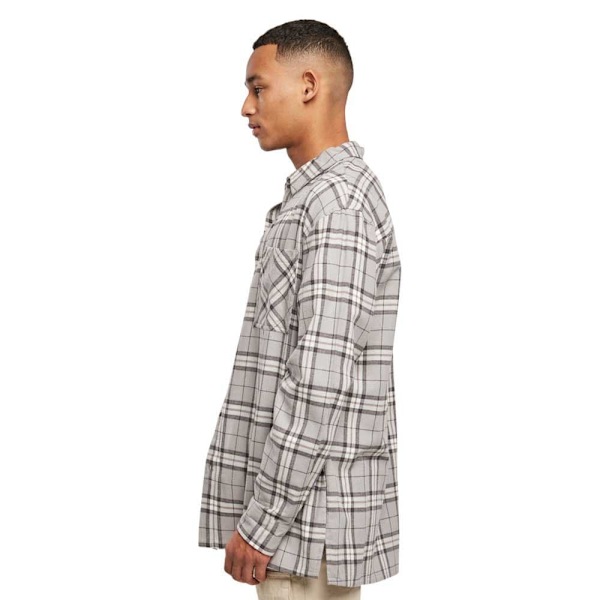 Urban Classics Lang ærmet Skjorte Oversized Check Grå L Mand