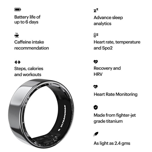 Ultrahuman Air Smart Aktivitetsring Søvfarvet 11 / 66-67 mm