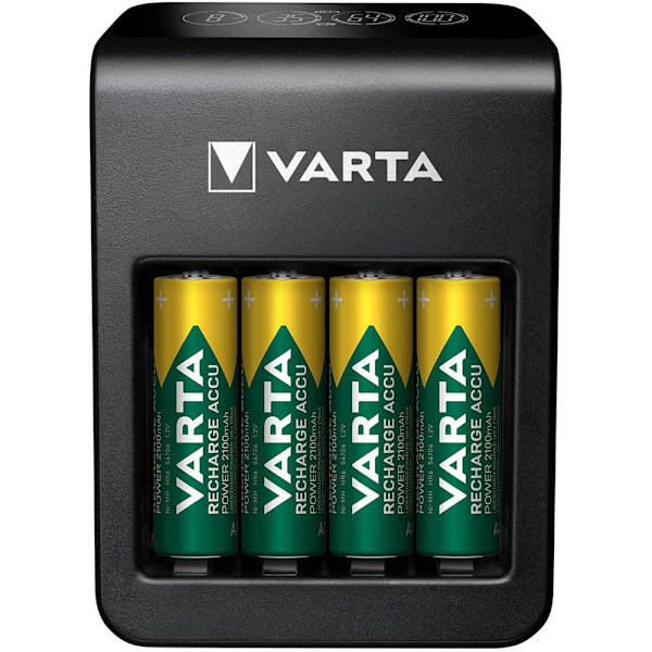 Varta Lcd Pug Oplader+ Med 4x2100mah Aa Sort