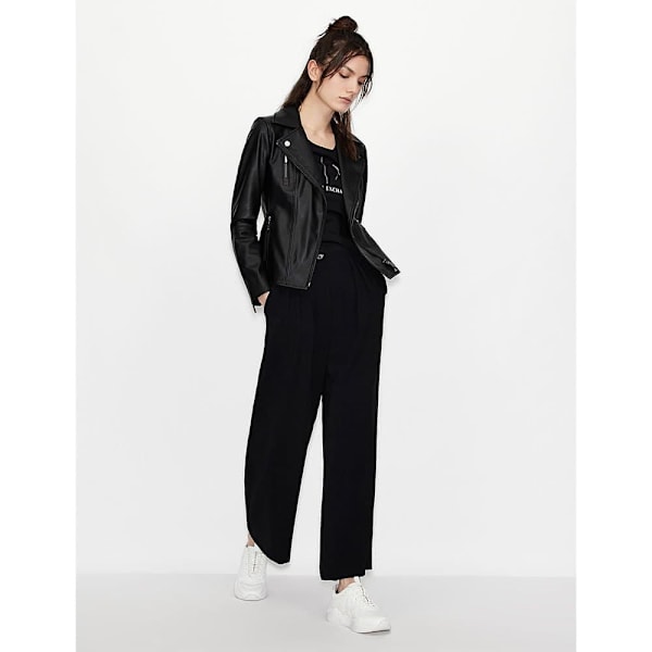 Armani Exchange 8nyb13_ynvlz Læderjakke Sort L Kvinde