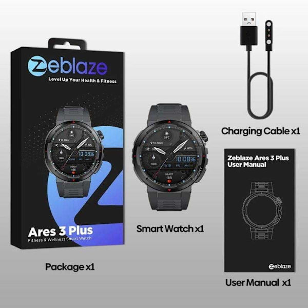 Zeblaze Ares 3 Plus Smartur Sort