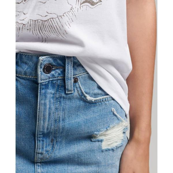 Superdry Nederdel Vintage Denim Mini Blå 28 Kvinde
