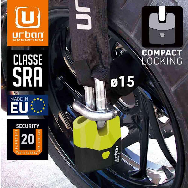 Urban Security Kædelås Padlock U8k+100 Sra Gul 100 cm