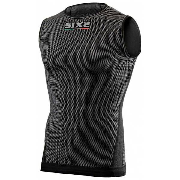 Sixs Ærmeløs T-shirt Carbon Sort 3XL-4XL Mand