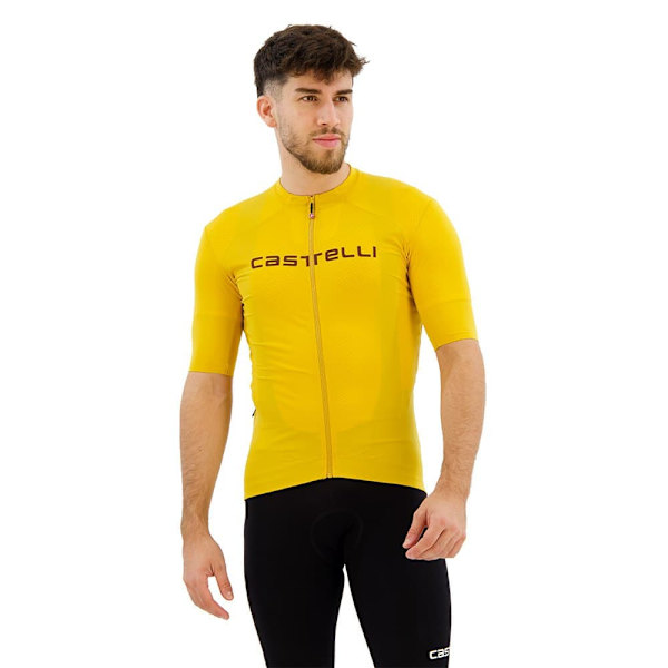 Castelli Prologo Lite Korta ärmar Cykeltröja Gul 2XL Man