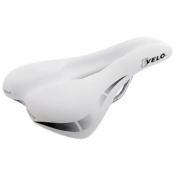 Velo Sadel Wide Channel Hvid 175 mm