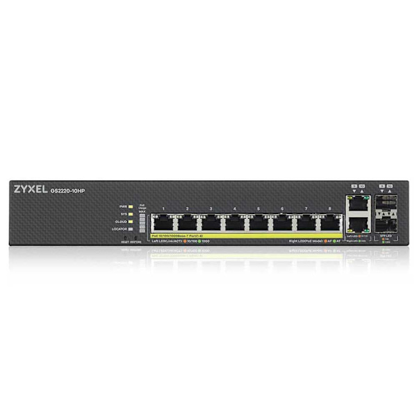Zyxel Kontakt Gs2220-10hp 8 Havne Sort