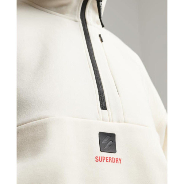Superdry Sweater Med Halv Lynlås Code Tech Beige 2XS Kvinde