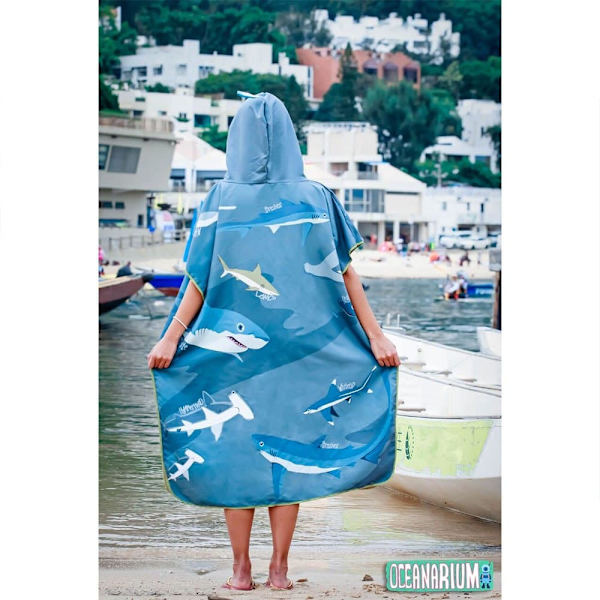 Oceanarium Sharks Cloak Changing Robe Blå