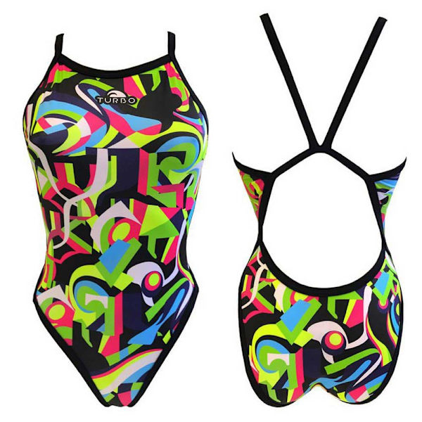 Turbo Badedragt Geo Abstract Flerfarvet 2XL Kvinde