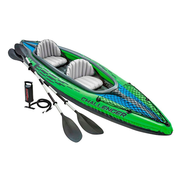 Intex Uppblåsbar+ Challenger K2 2 Paddlar Kajak Grönt,Blå 351 x 76 x 38 cm