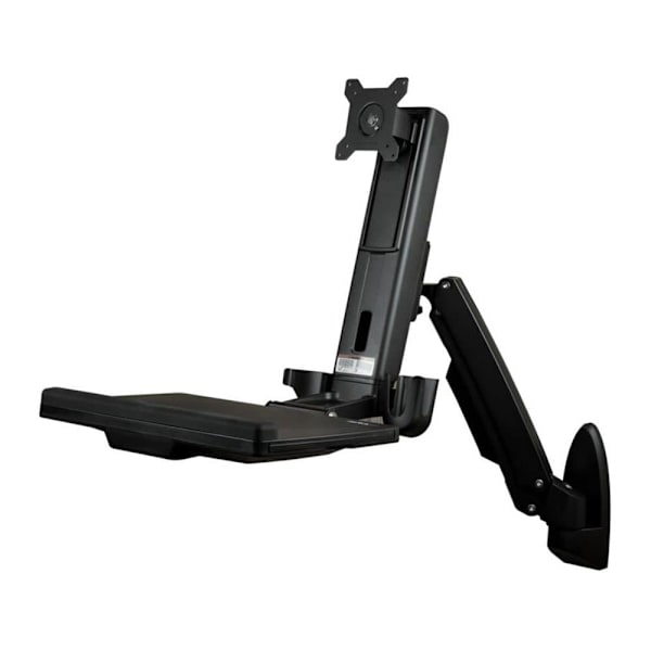 Startech Sit Stand Desk Wall Mount One Monitor Musta
