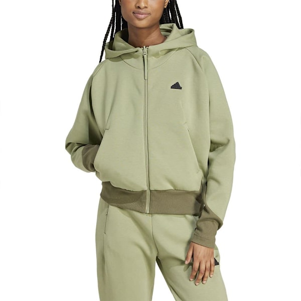 Adidas Z.n.e Sweatshirt Med Dragkedja Grönt XL / Regular Kvinna